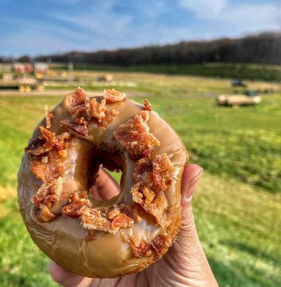 Donut with bacon sprinkles at Gaver Farm